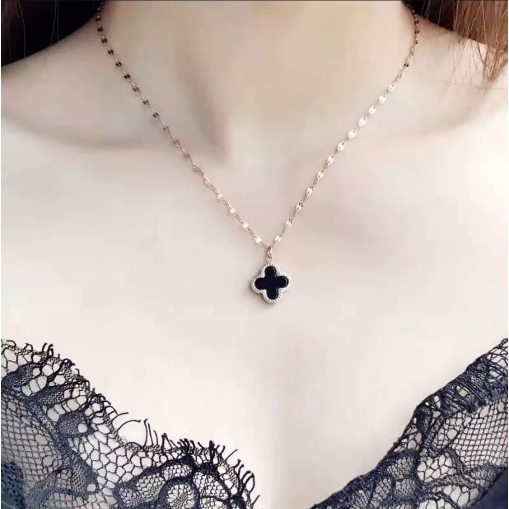 Kalung Titanium Rantai Rose Gold Liontin Bulgari Rose Gold / Accesories Fashion Titanium Asli Anti Luntur / Kalung Lapis Emas 18K / Terbaru