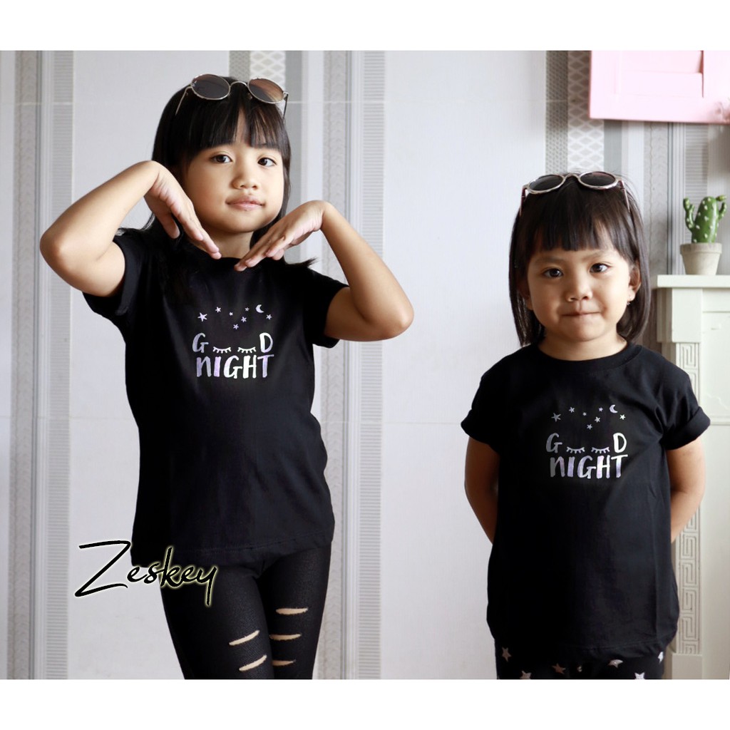 Zeskey baju tidur anak / kaos nyala anak / piyama anak perempuan laki laki glow in the dark ta4