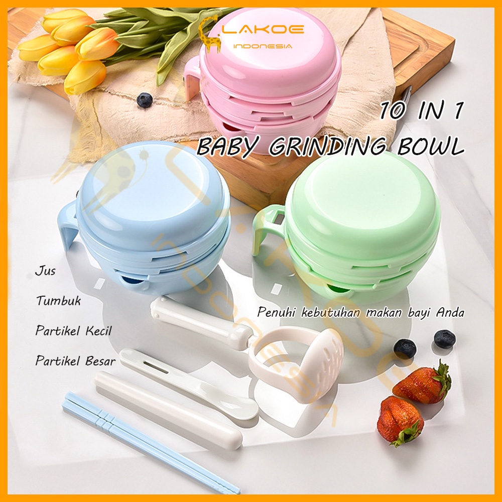 LAKOE 10 in 1 baby food maker grinding bowl Alat Pembuat Makanan MPASI Bayi