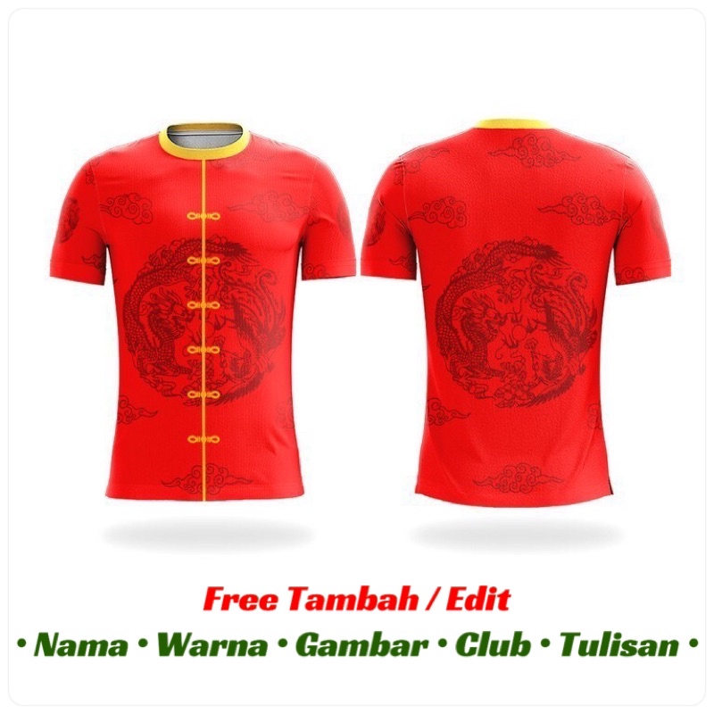 Baju Kaos Jersey Sepeda Lari Voli Bulutangkis Badminton Custom | Imlek Tahun Baru China Chinese | CH