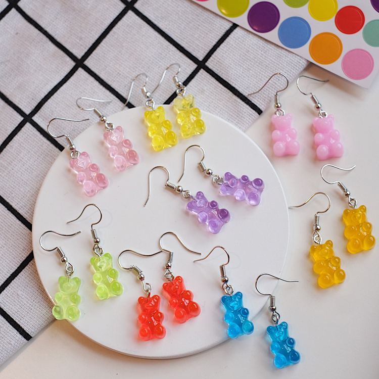 Korean INS Ladies Elegant Hanging  s Earrings / Cute Bear Earrings / Long Dangle  Ear Jewelry Accessories