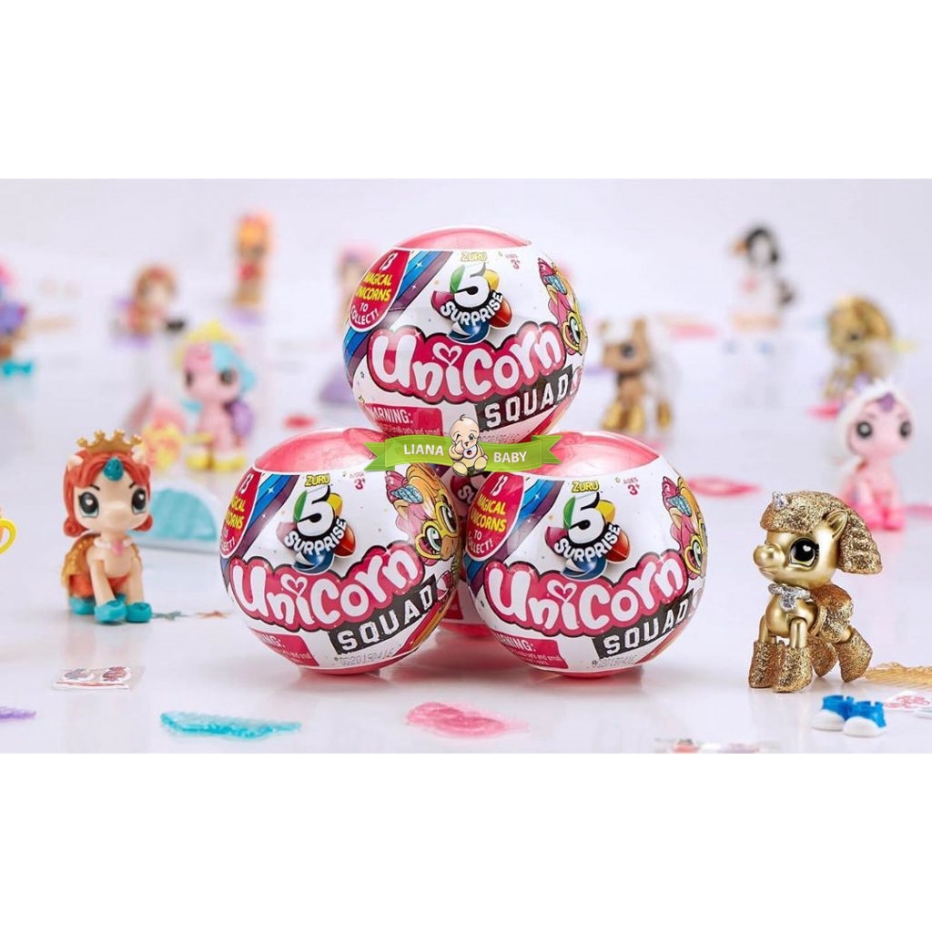 MAI584 MAINAN EGG ZURU 5 SURPRISE UNICORN SQUAD MAINAN ANAK ISI 1