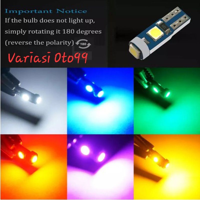 Lampu LED Speedometer Mobil Motor T5 3030 3 SMD Chips 12V