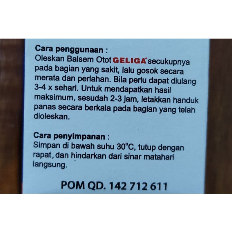 Balsem Geliga 20 Gram / Mengatasi Nyeri Otot / Nyeri Sendiri / Pegal Linu / Nyeri Punggung