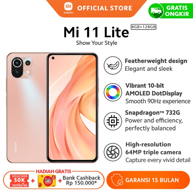 Xiaomi Mi 11 Lite (8GB+128GB) QualcommÂ® Snapdragonâ„¢ 732G 64MP AI Kamera