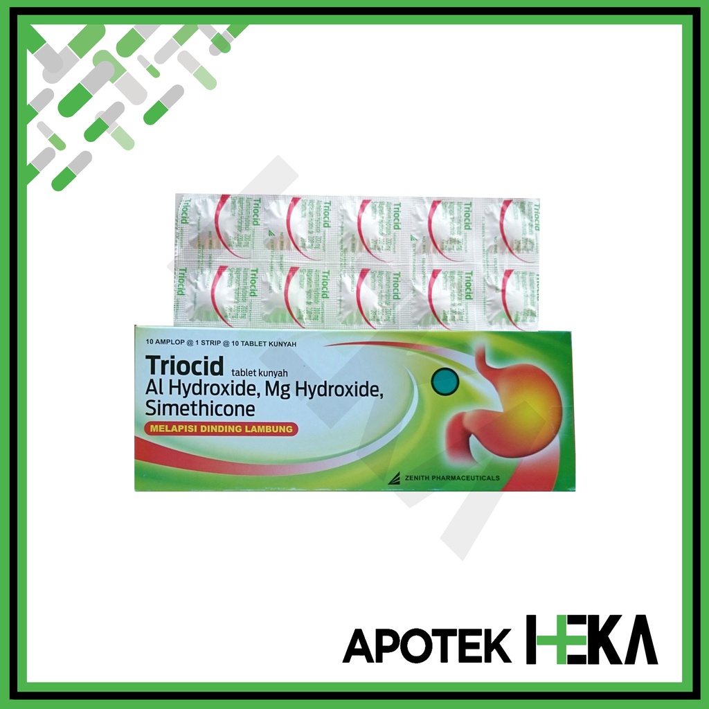 Triocid Tablet Kunyah Box isi 10x10 - Obat Maag Lambung (SEMARANG)