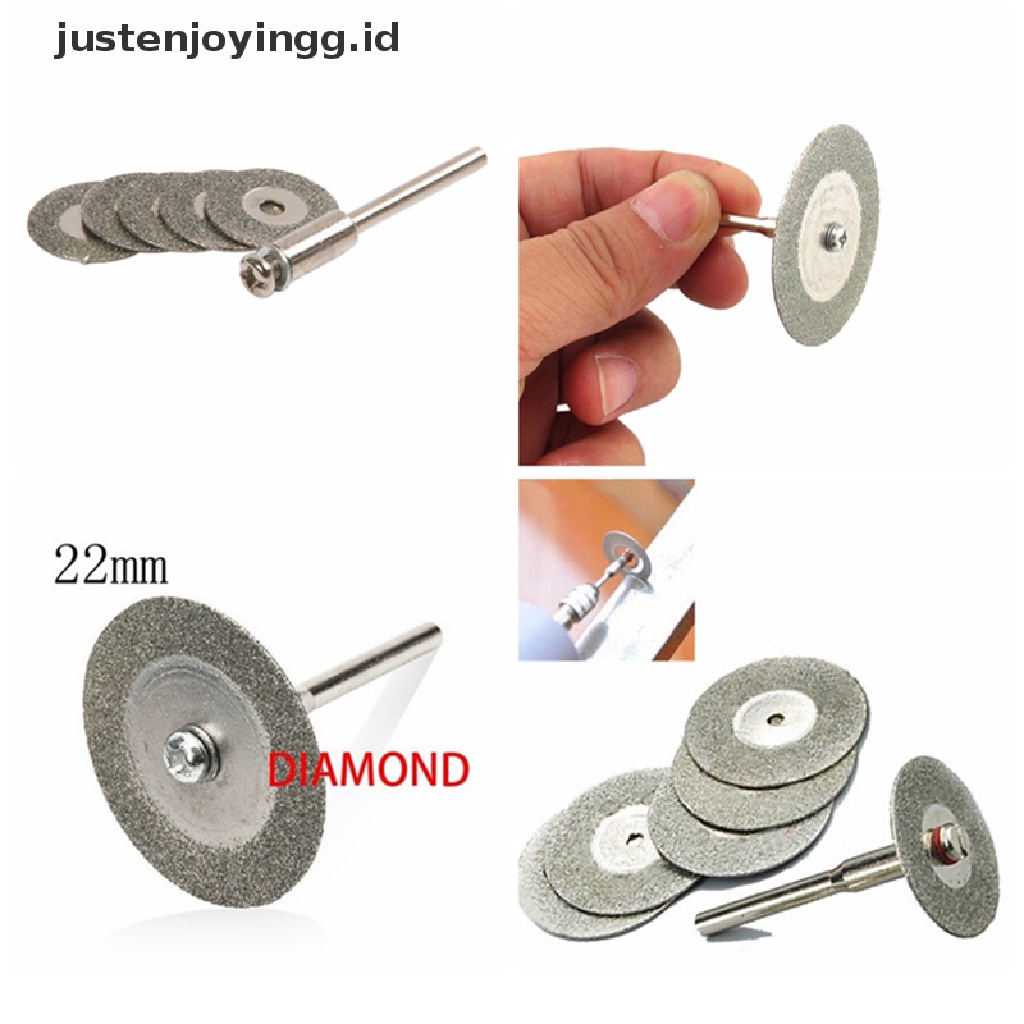5 PCS Mata Bor Pemotong Berlian Ukuran 22mm Dengan 1 Mandrel Untuk Dremel