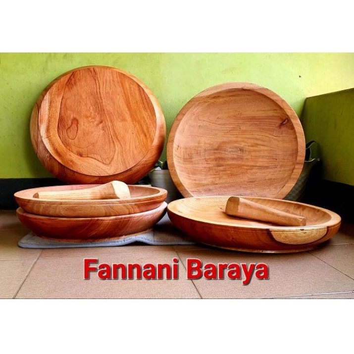 COBEK KAYU SUPER JUMBO (FREE ULEKAN + MANGKUK SAUS)