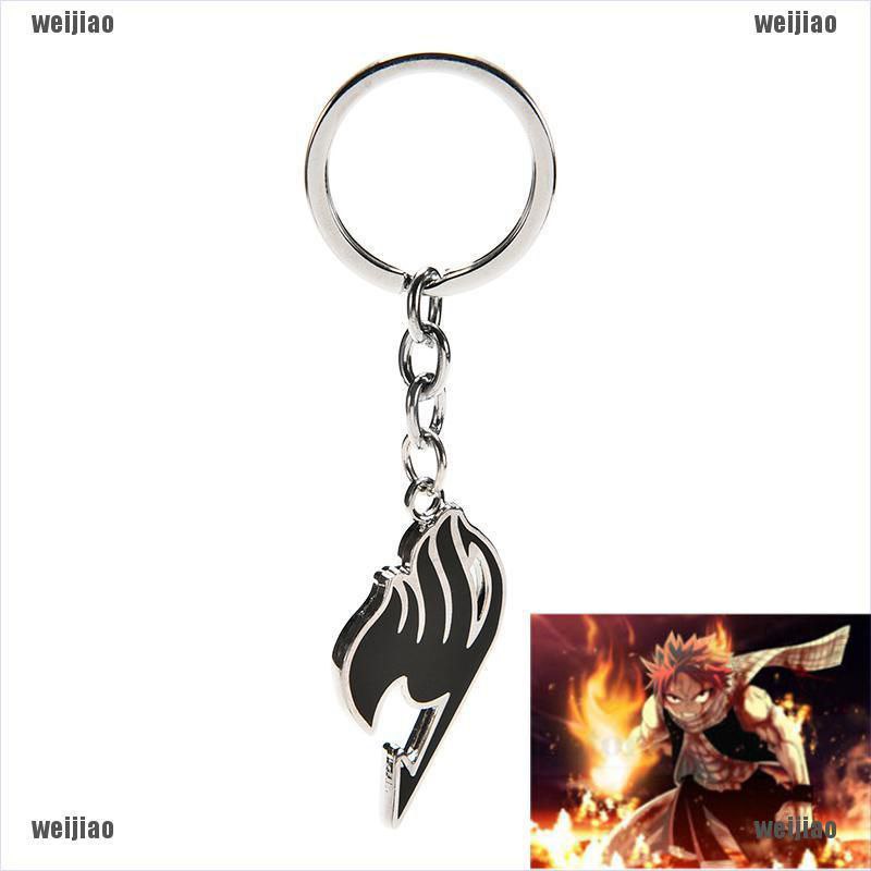 Gantungan Kunci Fairy Tail Pria/ Wanita Liontin Anime Fairy Tail Bahan Aloy Gantungan Silver, Merah, Biru, Hitam, Pink