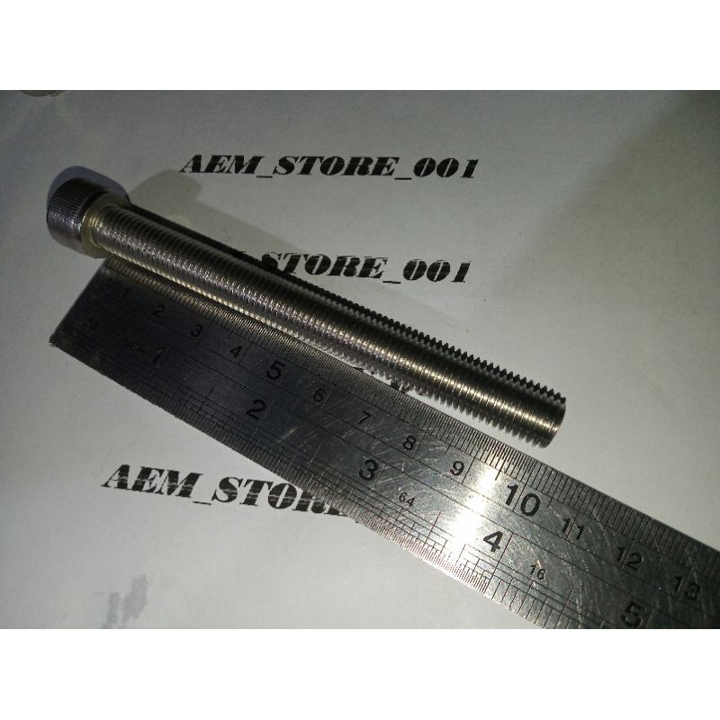 Baut L M10 x 100 (10cm) drat halus 1.25, stainless 304 THE A2-70