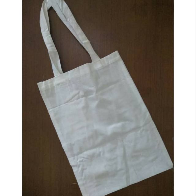 Totebag blacu polos Obras &amp; grtis perekat