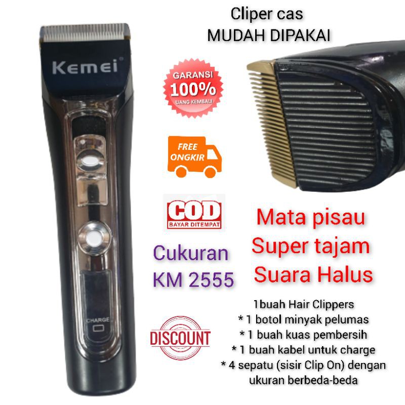 Alat Mesin Cukur Rambut Pria Anak KEMEI KM 2555 Hair clipper Original Professional