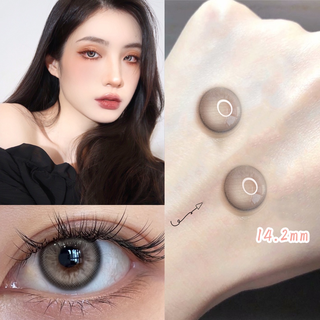 （COD）Sepasang lensa kontak berwarnaDiameter 14-14,5 MM softlens livingsoftlens biru soflens soflen mata soplen murah soplen mata soflens grey