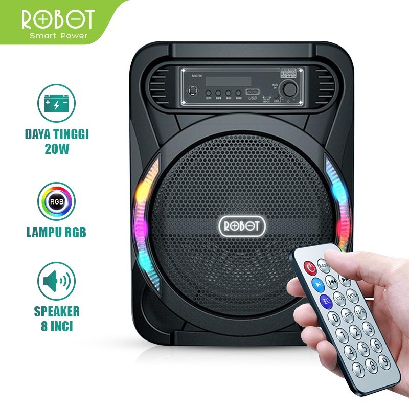 Robot RB450 Portable Bluetooth Speaker RGB Karaoke + Mic + Remote