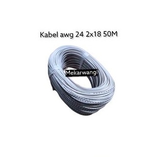 Kabel awg 24 2x18 0,12 50M putih strip hitam