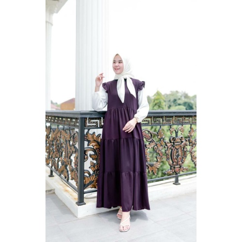 KAREN MAXI (ld102 pjg135) - Gamis Polos Emily Crepe