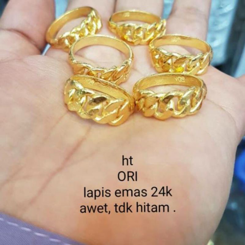 cincin replika emas 24k cincin lapis emas kualitas golden persis seperti emas asli