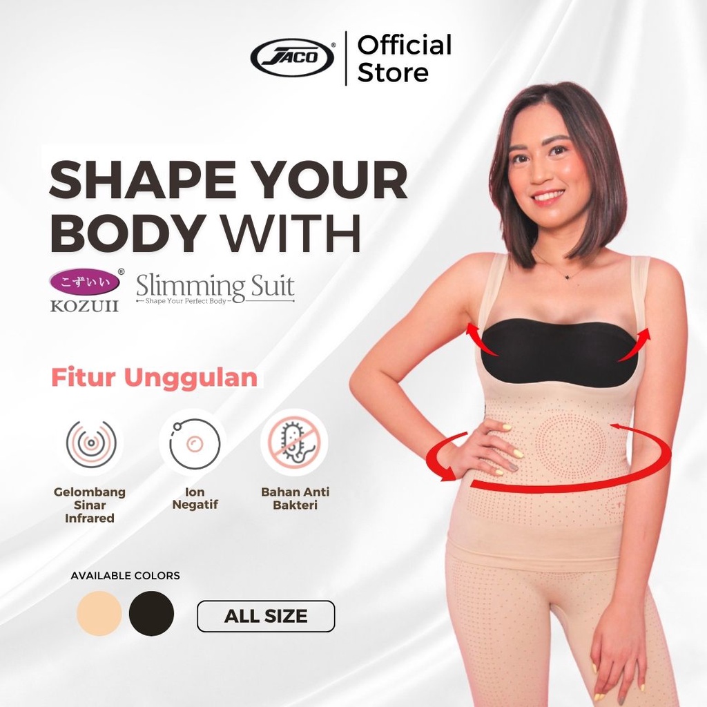 [Jedar Approved] Kozuii Slimming Suit Korset Pelangsing Ion Negatif Jaco Korset Pembakar Lemak Tubuh Elastis Hingga 300%