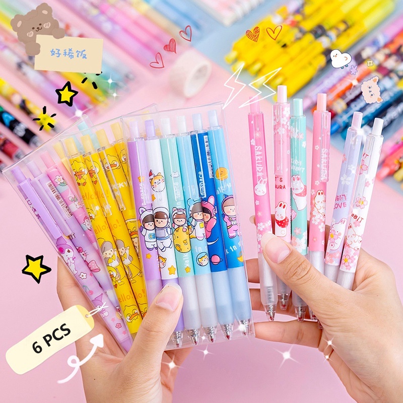 

PULPEN GEL MEKANIK MOTIF LUCU ISI 6PCS 0.5MM / BALLPOINT MEKANIK ATK