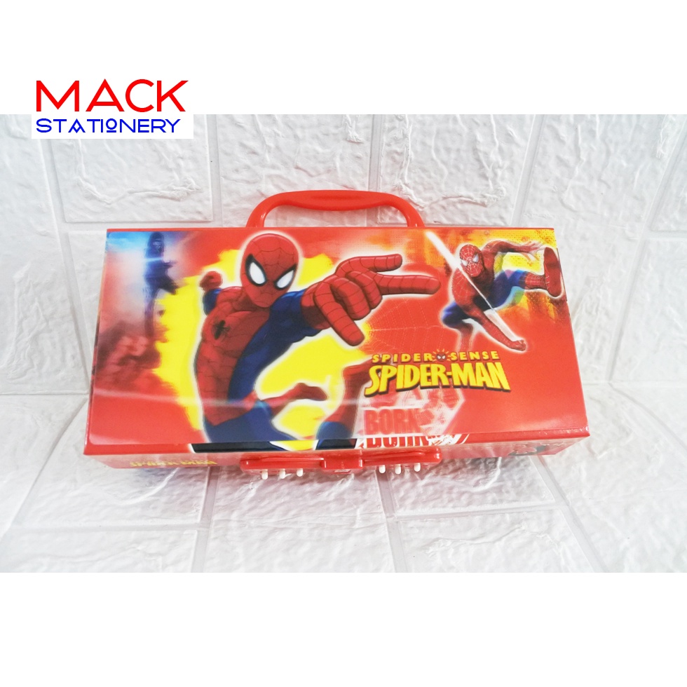 Kotak Pensil Kode 3 Susun 3 Dimensi / Pencil Case kode 3 Tingkat / Tempat Pensil kode-Spiderman