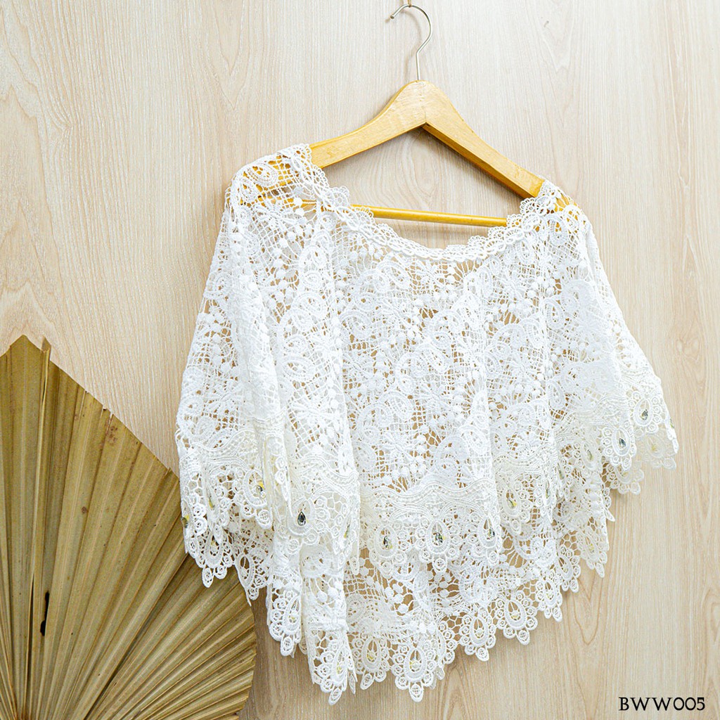 [READY STOCK] CARDIGAN PESTA LACE BOLERO PENGANTIN BROKAT PREMIUM BWW005