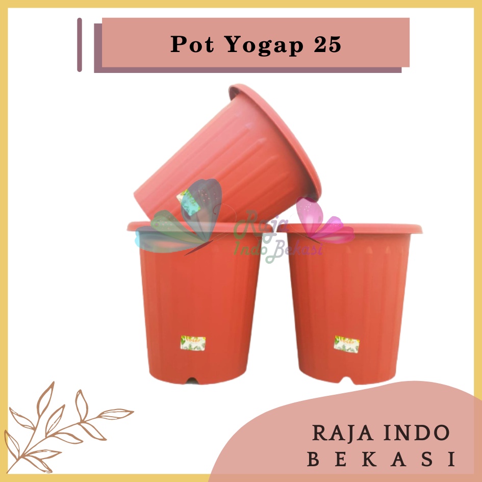 Pot Yogap 25 Coklat Merah Bata Terraccota Terakota Pot Bunga Tanaman Tinggi Yogap Ypt 25 Orange - Bahan Tebal