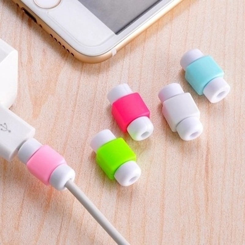 (Ready Stock) Pelindung Kabel Usb / Earphone Bahan Silikon Warna Permen Candy Cable Protector