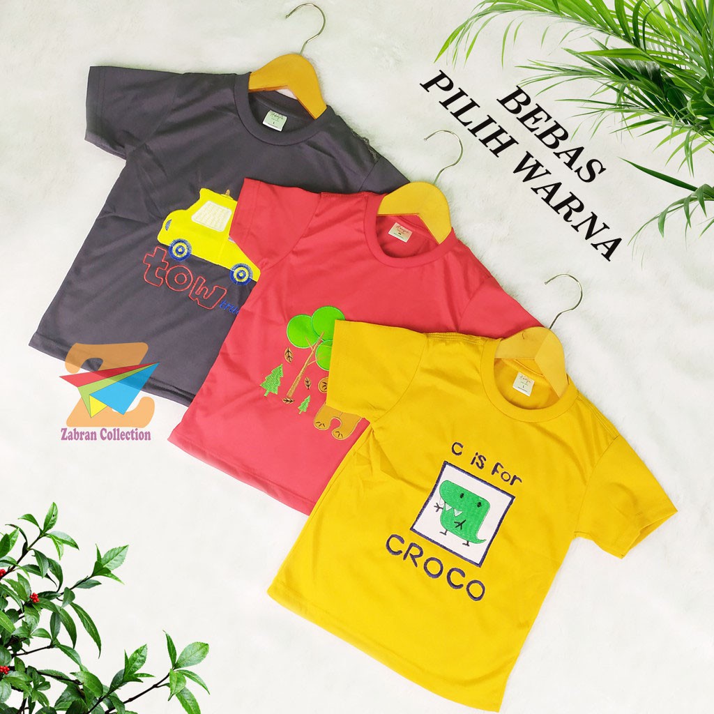 Pilih Warna Kaos Anak Cowok Bordir 1 Sampai 5 Tahun