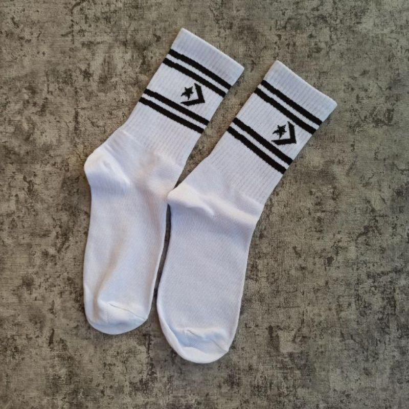 Kaos kaki all star premium quality socks black &amp; white hitam putih