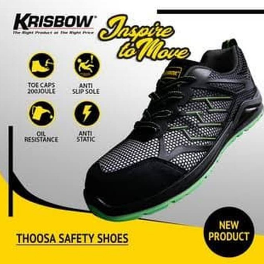 Safety Shoes Krisbow Casual Thoosa/ Sepatu Safety Krisbow Thoosa Green