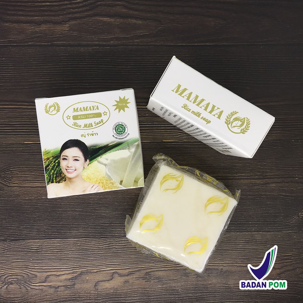 Sabun Susu Beras Thailand Mamaya Sabun Pemutih Kulit Wajah Thailand BPOM Rice Milk Soap 60gr