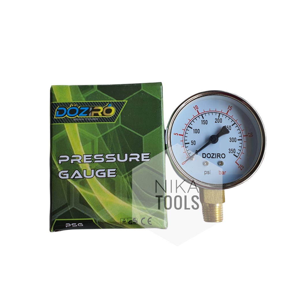 Pressure Gauge 25Kg Manometer Alat Ukur Tekanan Angin Doziro