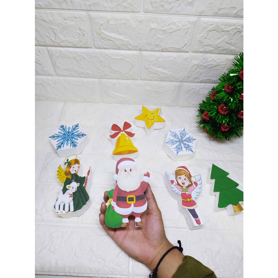 ( 8 Pcs ) Ornamen Christmas Karakter - Dekorasi Hiasan Natal