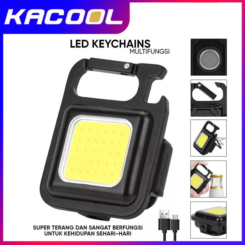 Lampu Led Gantungan Kunci Multifungsi / Lampu Camping USB CAS Rechargeable / LED Emergency Outdor / Camping / Memancing / Senter Mini Portabel
