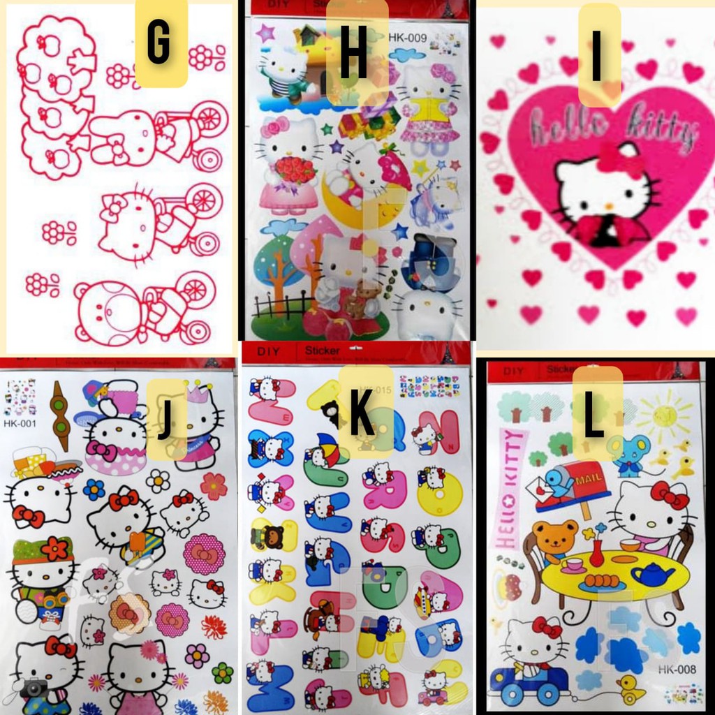 [GD] STICKER HELLO KITTY ANAK CEWEK HELO KITY HK SEPEDA BABY DINDING TEMBOK KAMAR ANAK WALLSTICKER