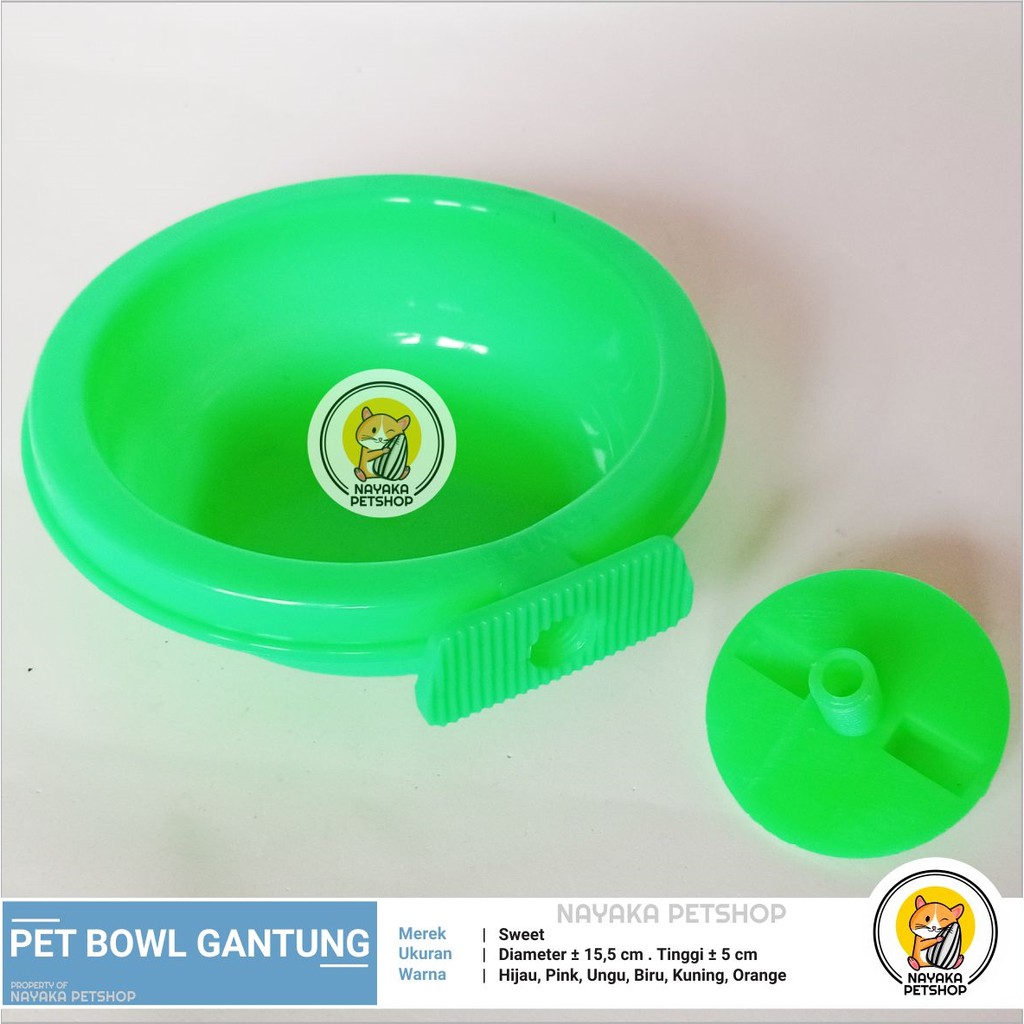 Pet Bowl Gantung Piring Tempat Wadah Makan Minum Hewan Kucing Kelinci