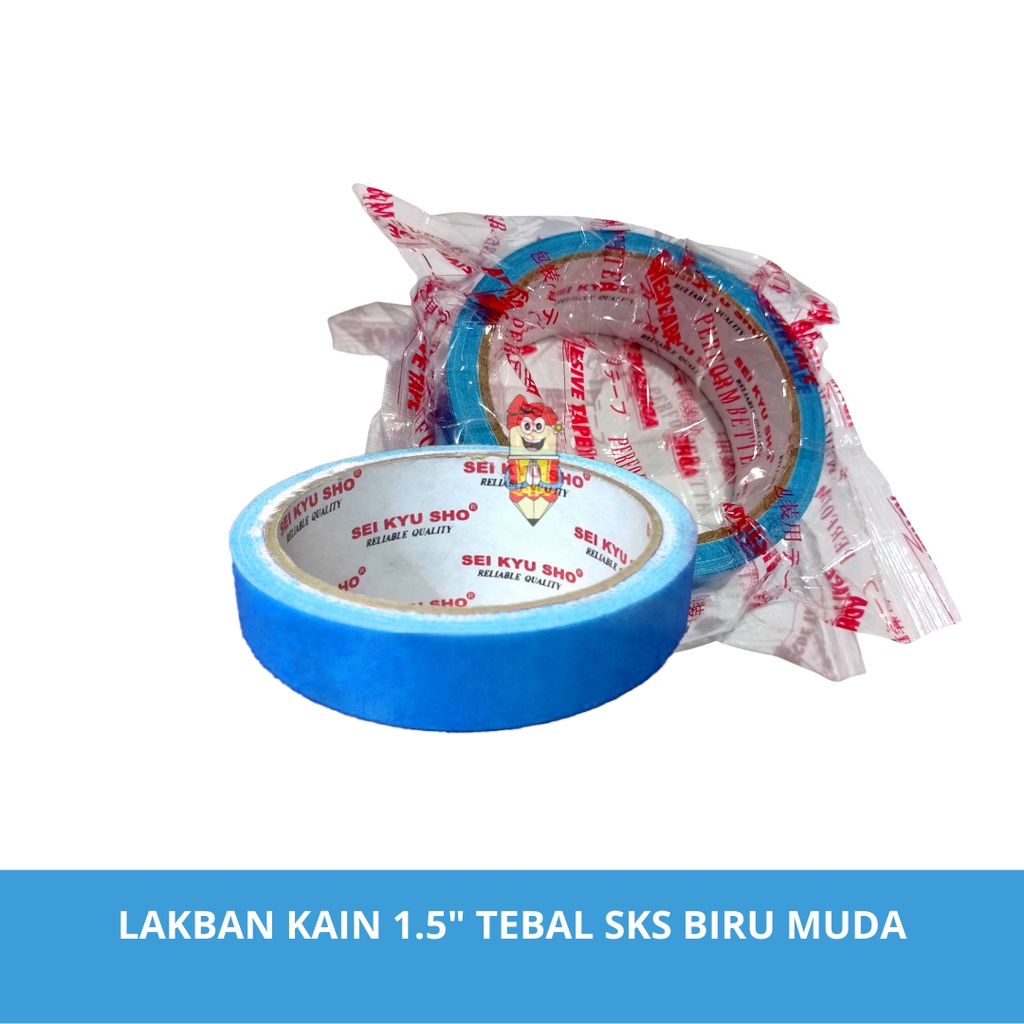 

Lakban Kain 1.5 Inch / 36mm SKS Biru Muda