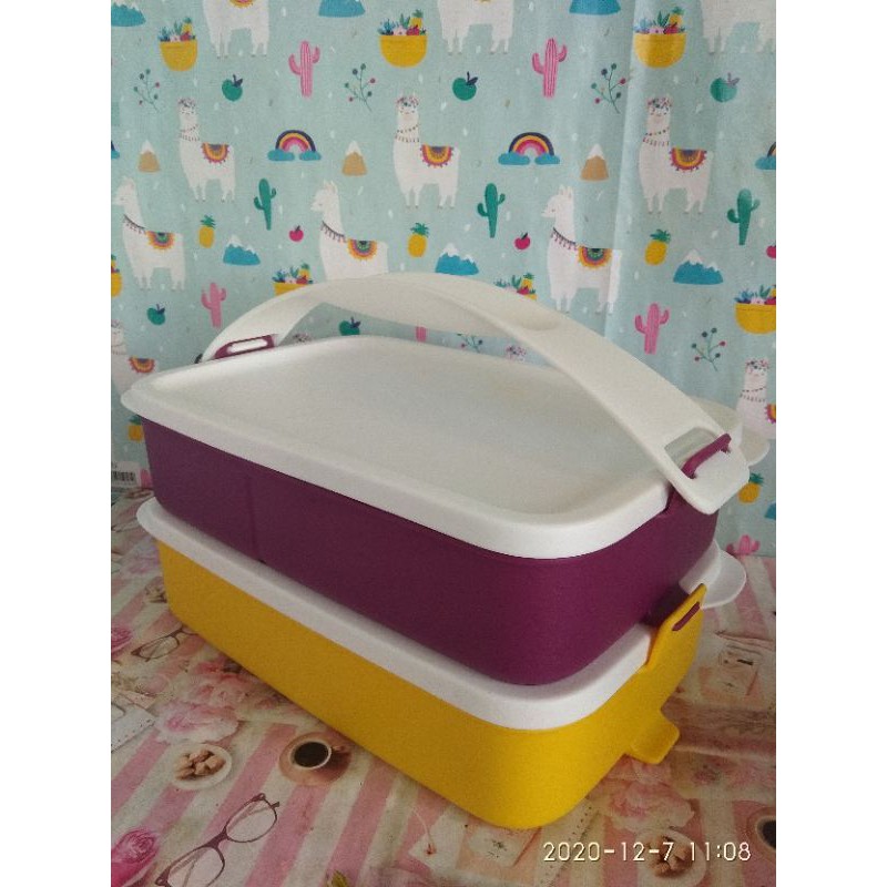 rantang click to go 2 susun tupperware 900ml rantang bersekat 2 susun
