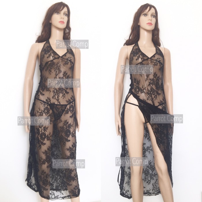 Sexy Lingerie 923 Lingerie Panjang Transparan Lingeri Lace Wanita [SALE]off40%