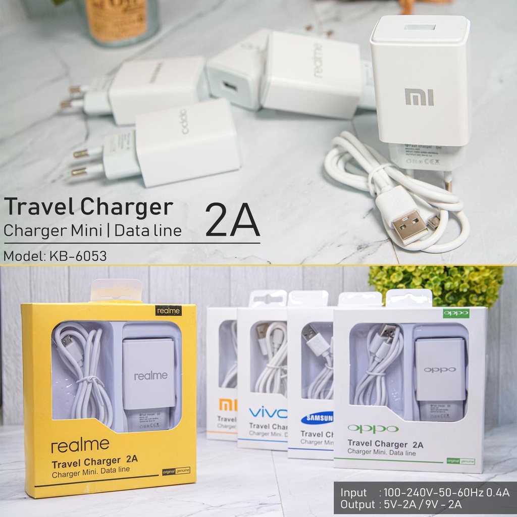 TRAVEL CHARGER REALME CASAN 2A ORIGINAL 99% Micro USB TC INFINIX Branded Single Port Packing PREMIUM