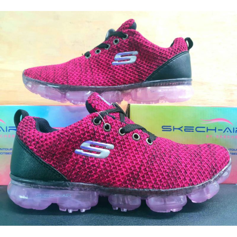 Sepatu Skechers Wanita Sneakers Tali Rajut Knithing