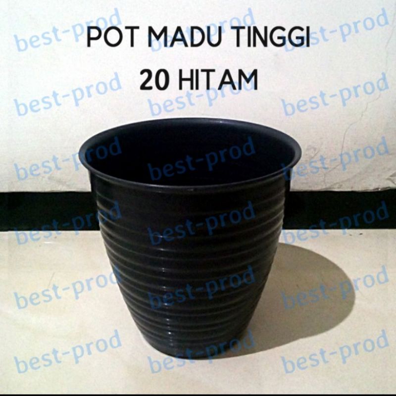 pot tanaman pot bunga pot plastik pot tawon madu tinggi 20 HITAM