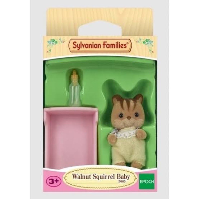 Sylvanian Families Rare - Walnut Squirrel Baby (beda di botol)