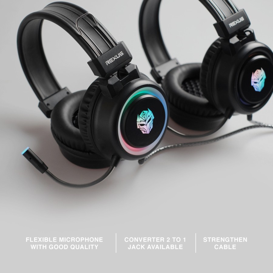 Rexus Vonix F30 Headset Gaming RGB Dual Jack with USB ORIGINAL