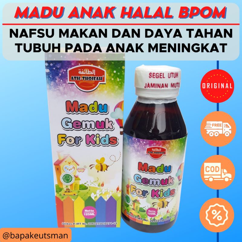 Madu Gemuk Anak - Madu Penambah Nafsu Makan Anak Tingkatkan Daya Tahan Tubuh Probiotik Anak BPOM Madu Gemuk Anak Multivitamin Nutrisi Penambah Nafsu Makan &amp; Berat Badan Tingkatkan Daya Tubuh Lancarkan Pencernaan