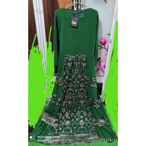 WDAqifa Fashion Gamis Pesta Set Hijab Syar'i Cerutty mix Brukat Original YESAYA Ready Jotol