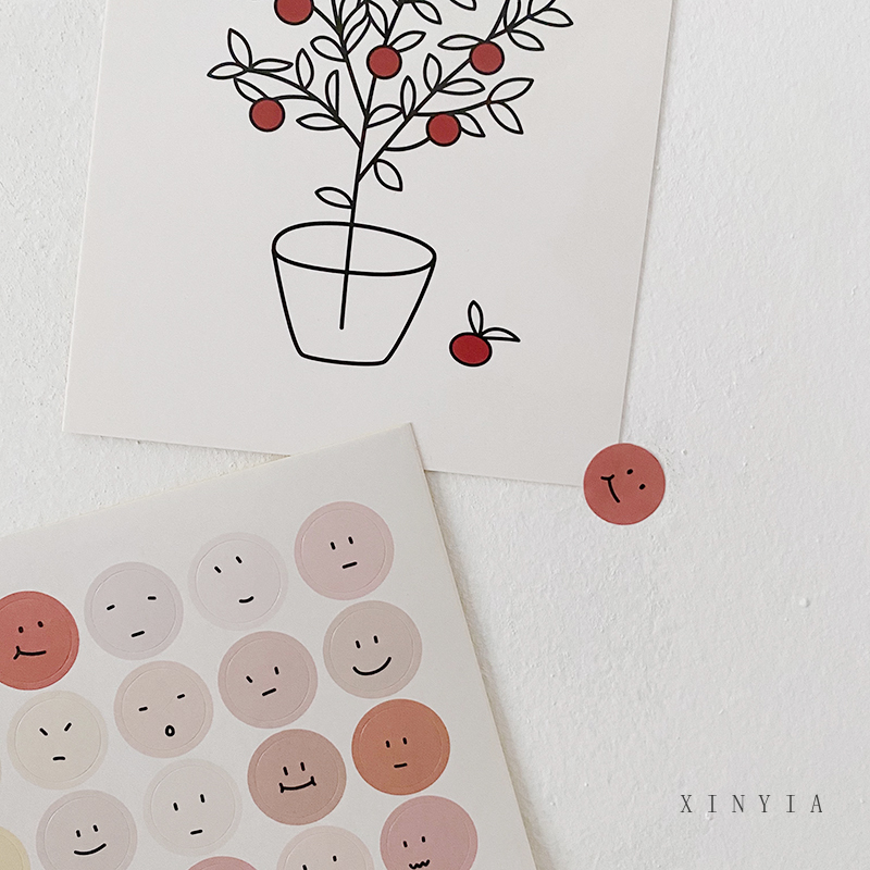 Ins Set Stiker Motif Smiley Face Untuk Dekorasi Scrapbookbujo Planner