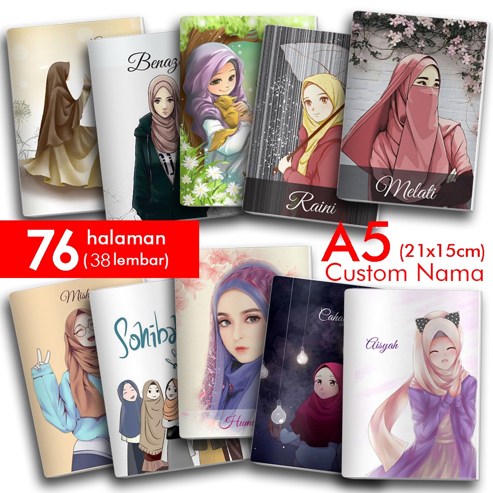 

Notebook Muslim Hijab Buku Catatan Hijaber Muslimah Bergaris