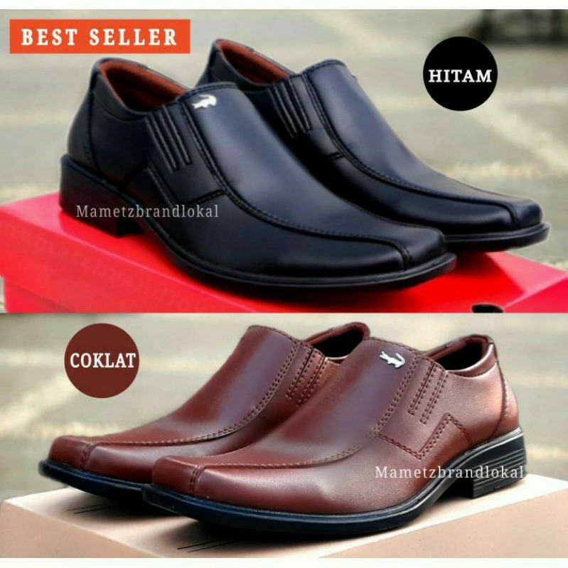 Best Product Sepatu  Pantofel  Pria Hitam  Coklat Tanpa 