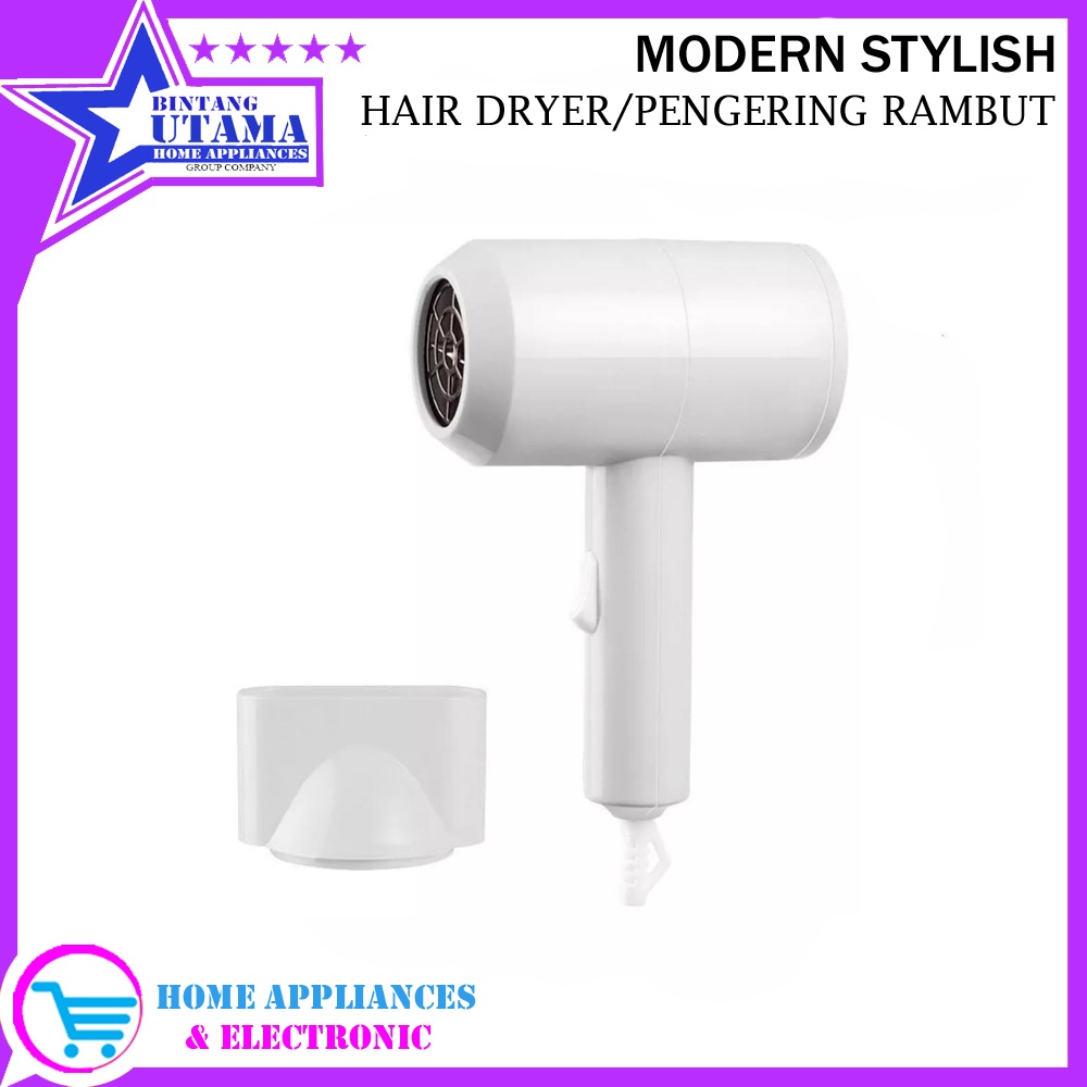 (COD) Hair Dryer Modern Stylish Hairdryer / Pengering Rambut - M8881 / M-8881 / M 8881 (PUTIH)